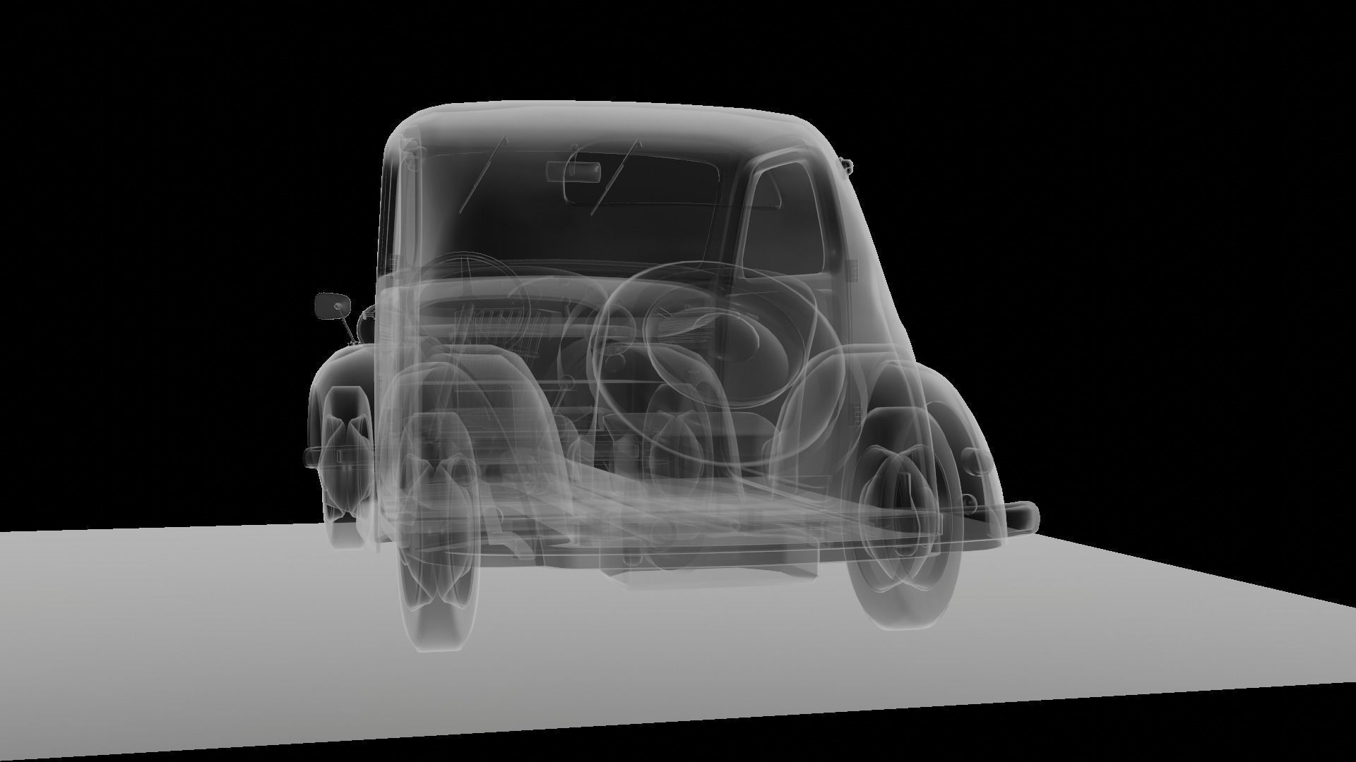 Simca 5 old car Low-poly 3D model_72