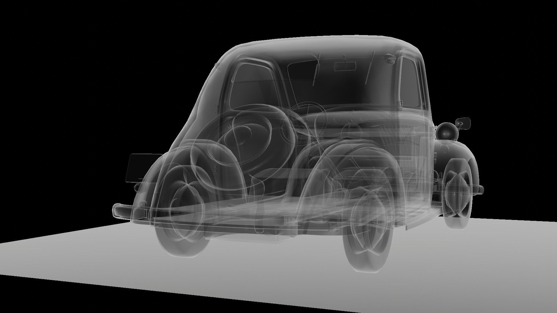 Simca 5 old car Low-poly 3D model_74