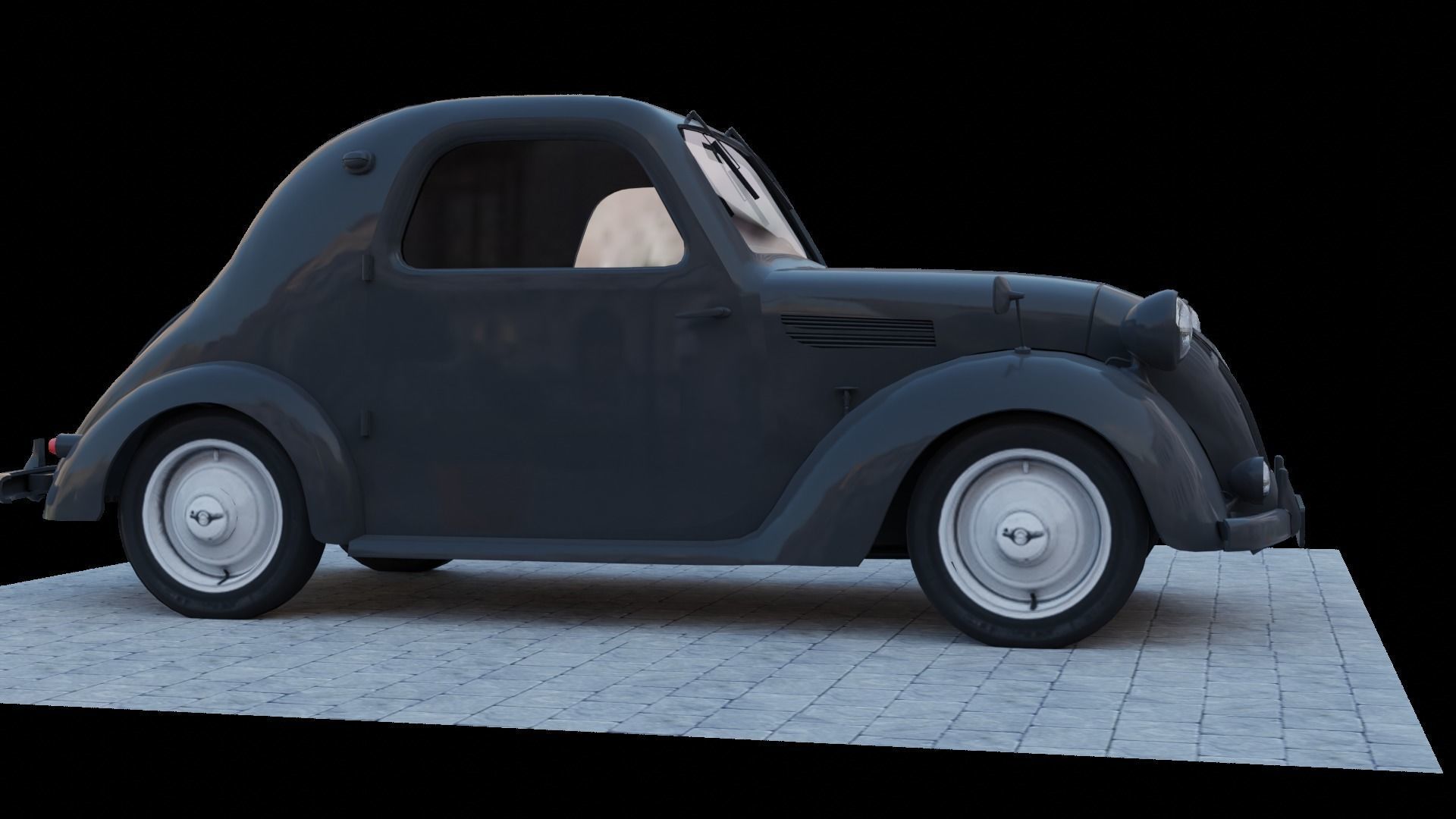 Simca 5 old car Low-poly 3D model_23