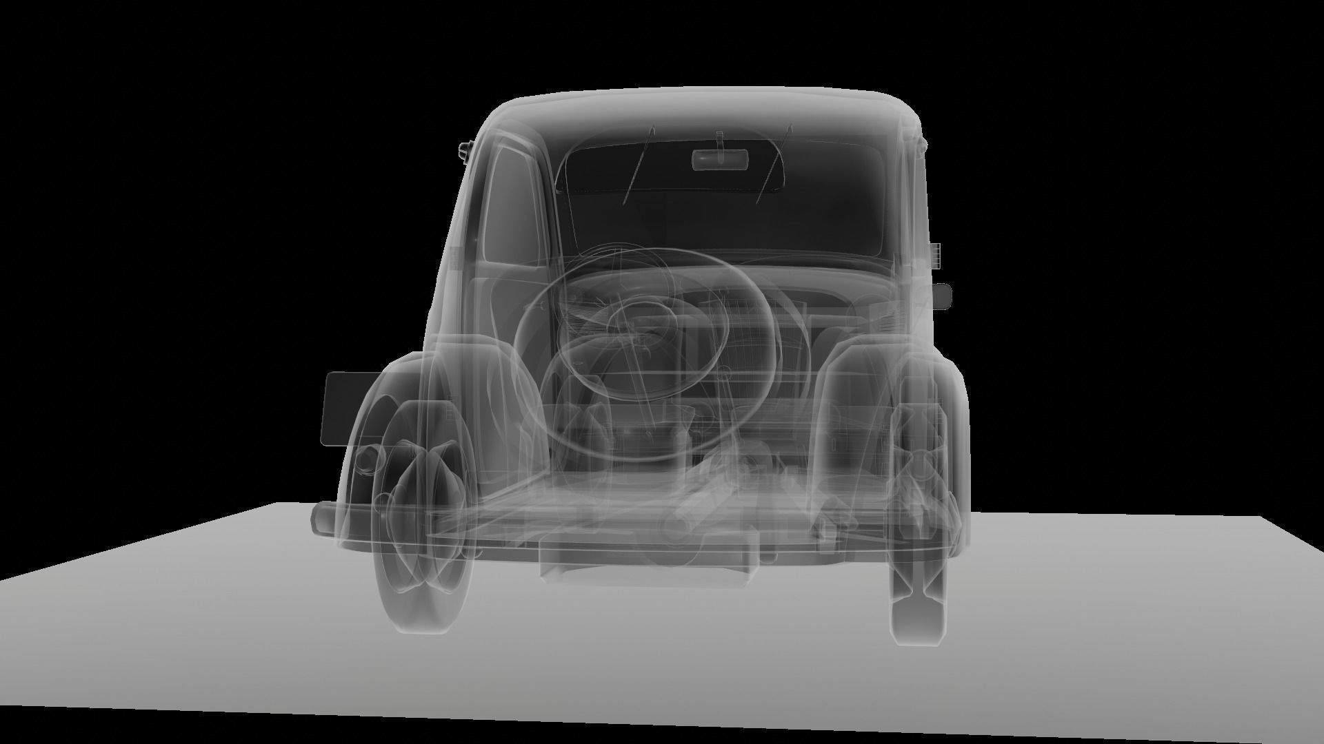 Simca 5 old car Low-poly 3D model_73