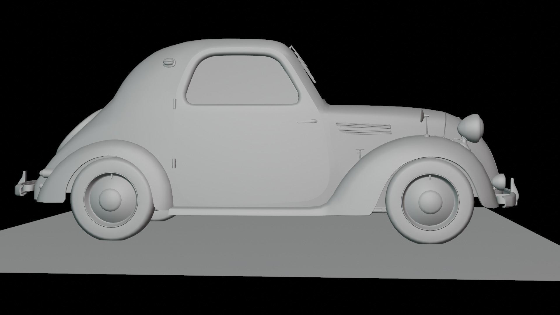 Simca 5 old car Low-poly 3D model_51