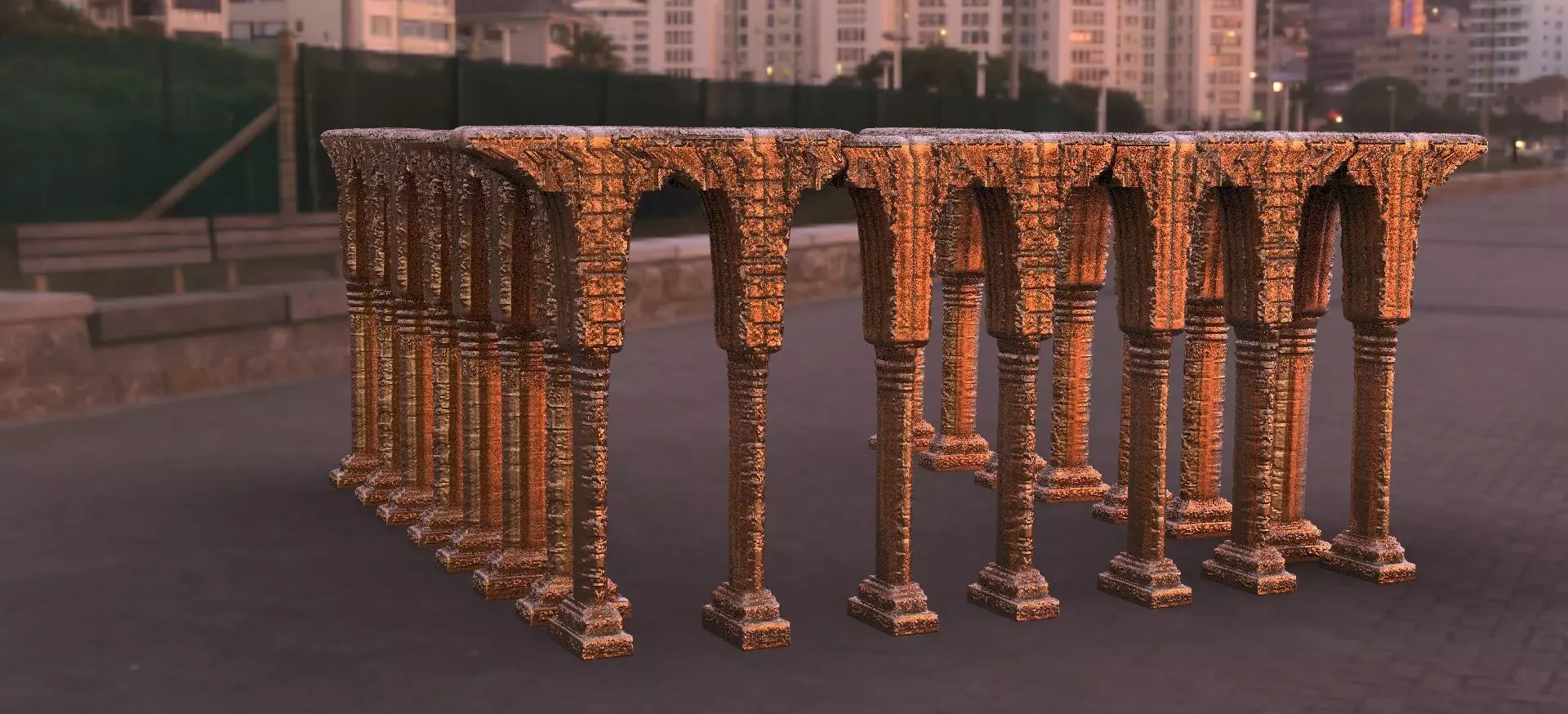 Pillar Rows Ancient Stone  3D model_0