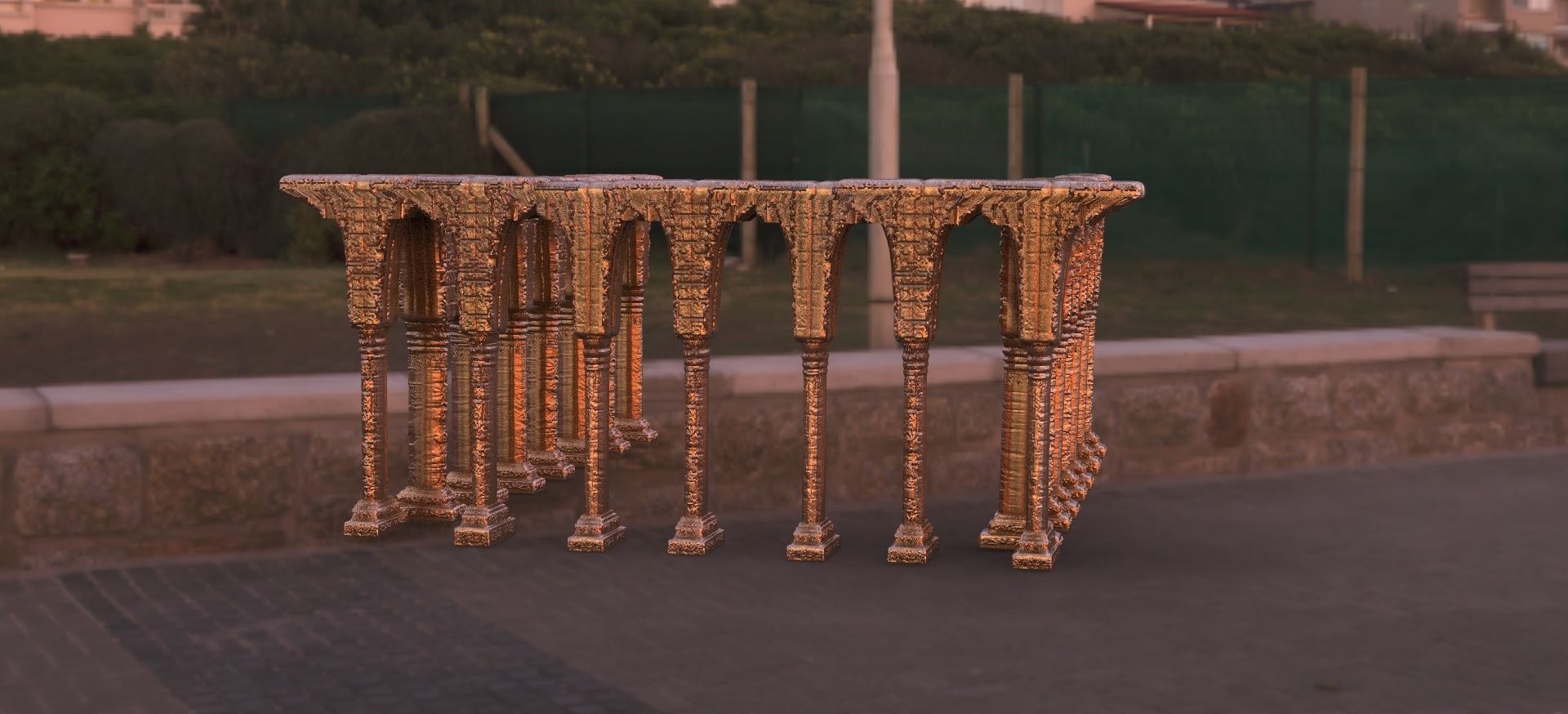 Pillar Rows Ancient Stone  3D model_3