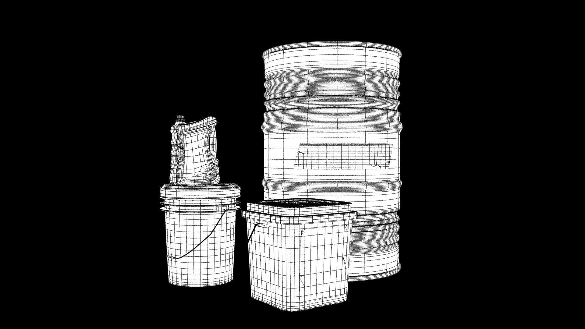 castrol bucket Low-poly 3D model_20