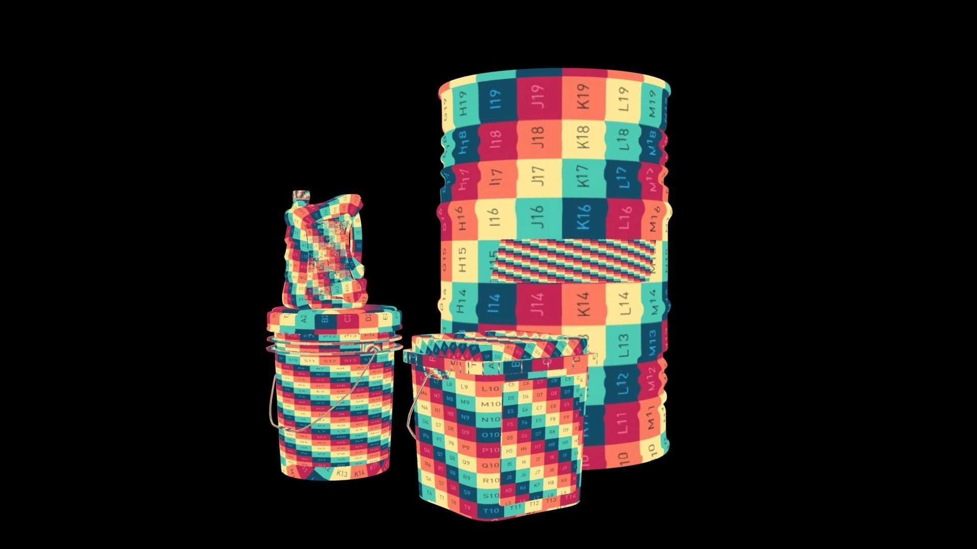 castrol bucket Low-poly 3D model_10