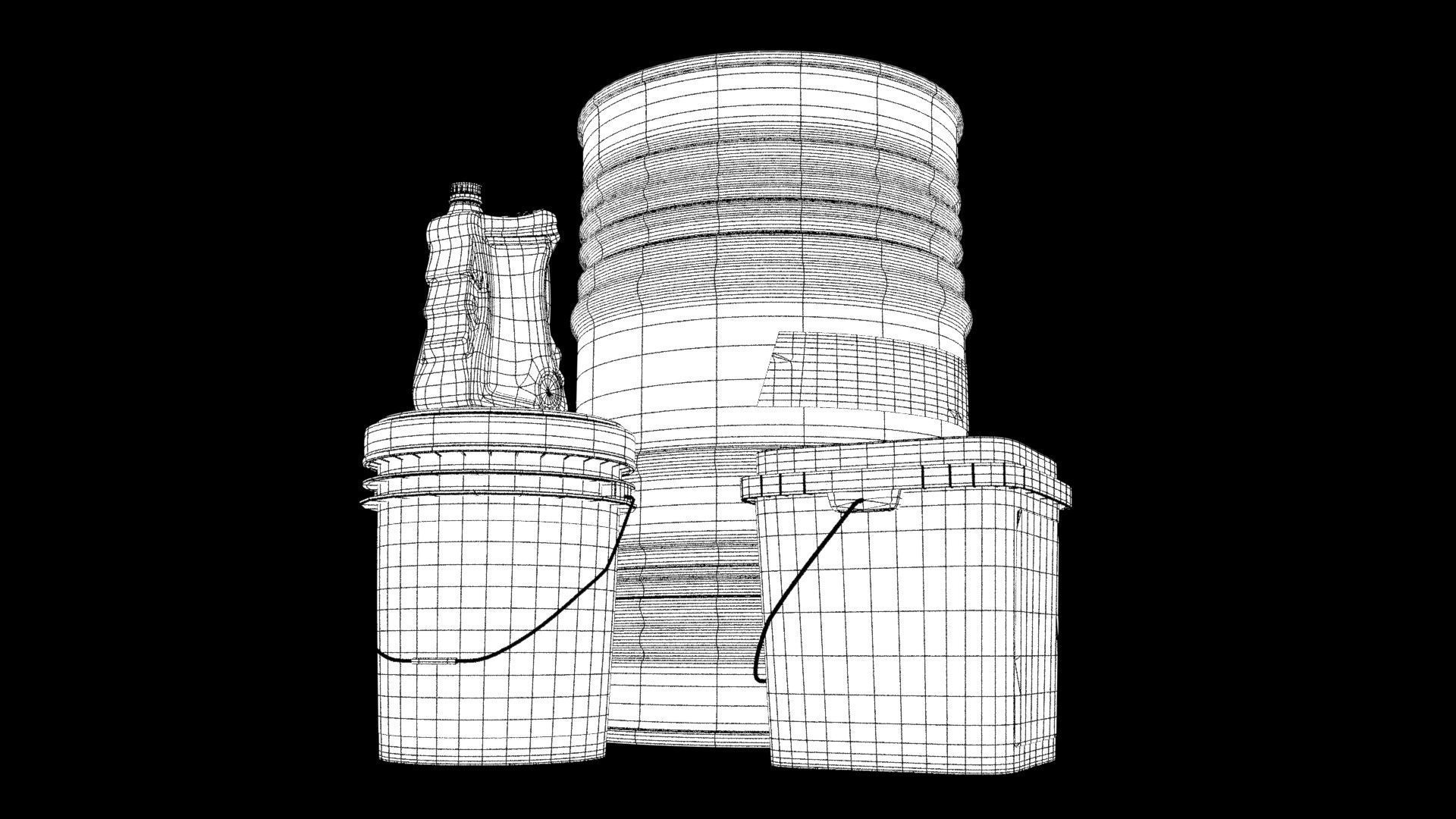castrol bucket Low-poly 3D model_29