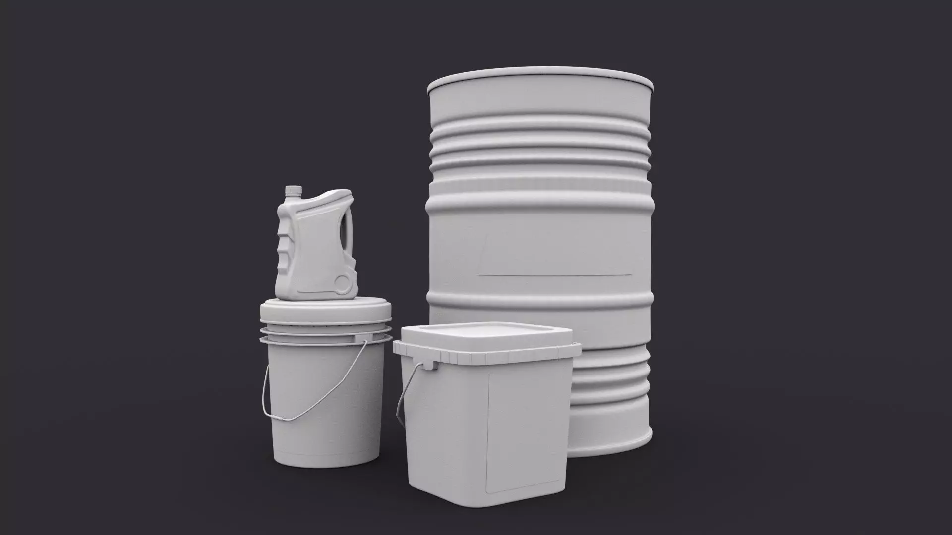 castrol bucket Low-poly 3D model_0
