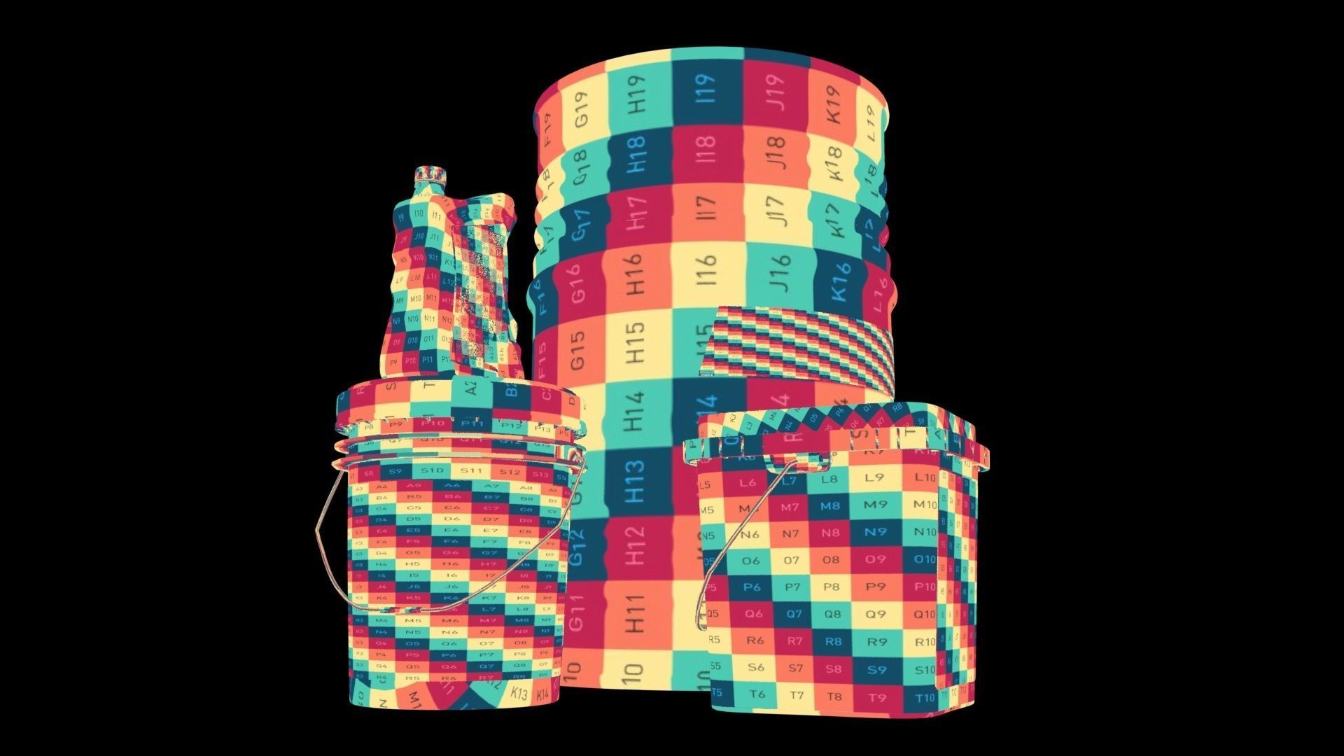 castrol bucket Low-poly 3D model_19