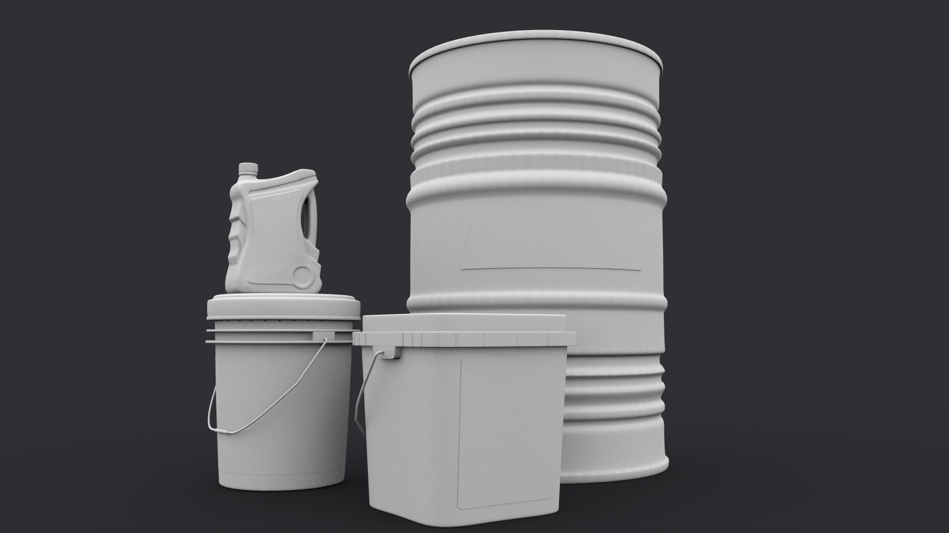 castrol bucket Low-poly 3D model_7