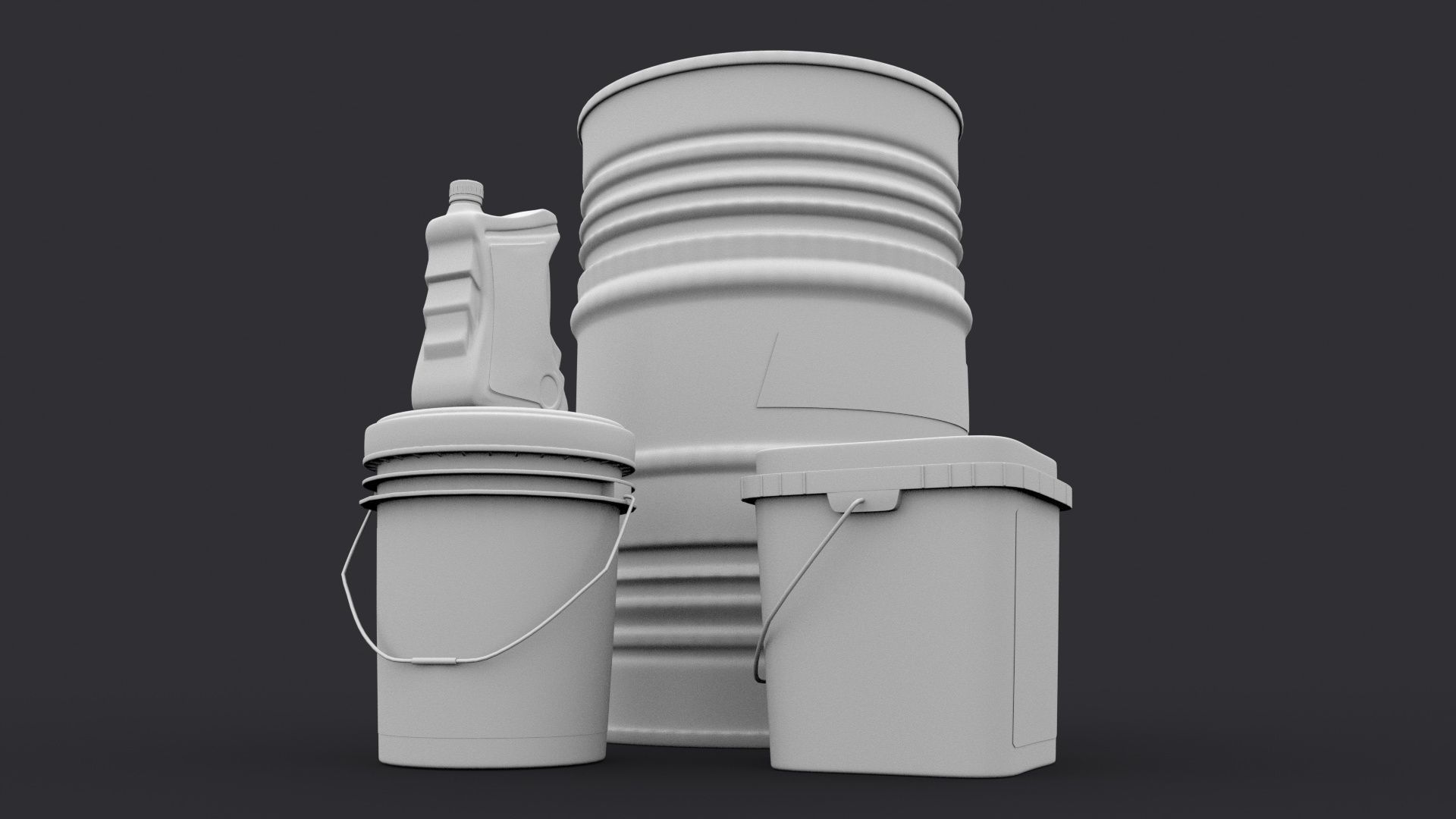 castrol bucket Low-poly 3D model_9
