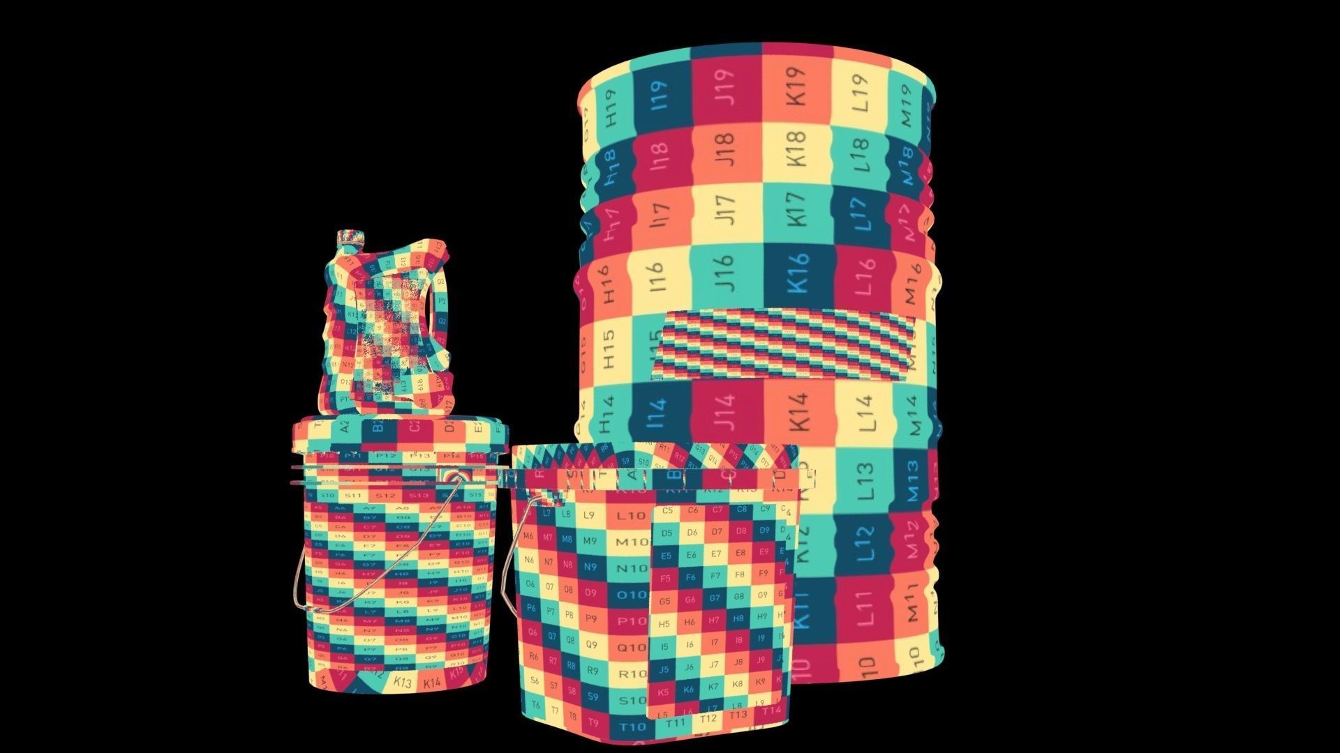 castrol bucket Low-poly 3D model_17