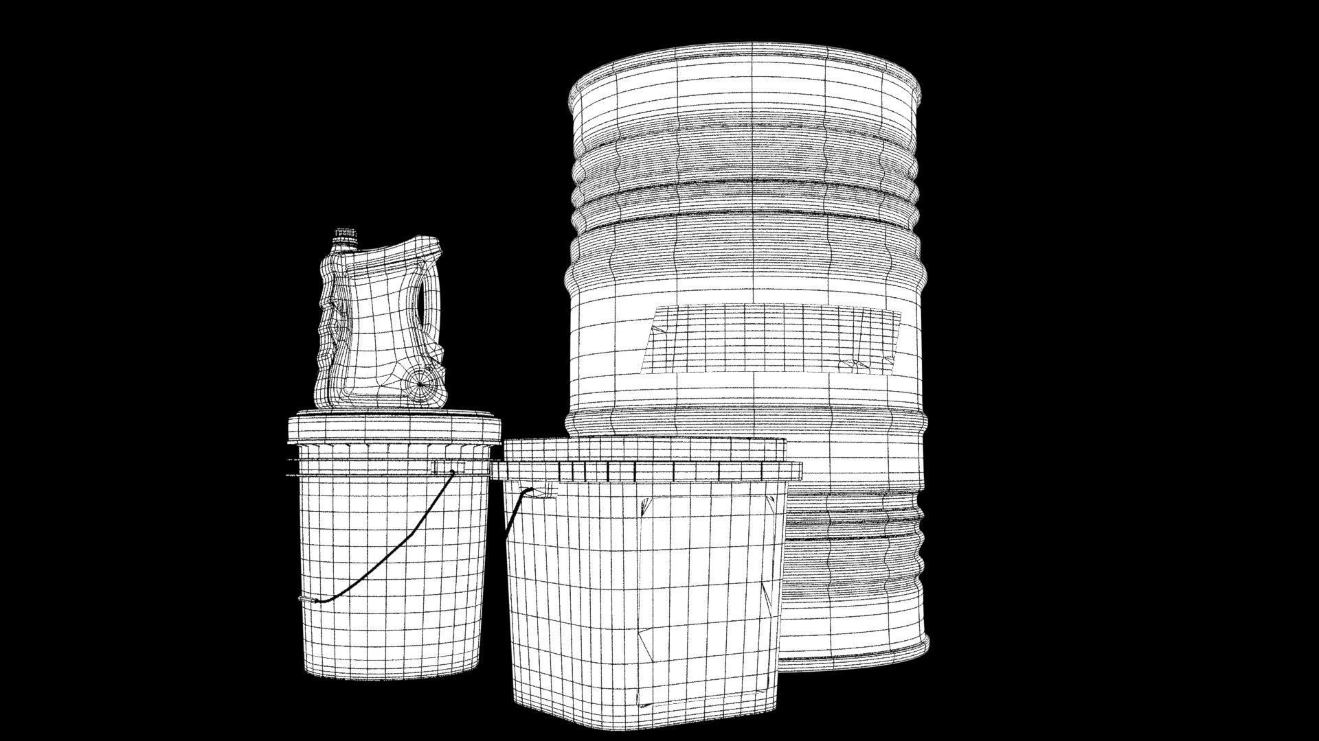 castrol bucket Low-poly 3D model_27