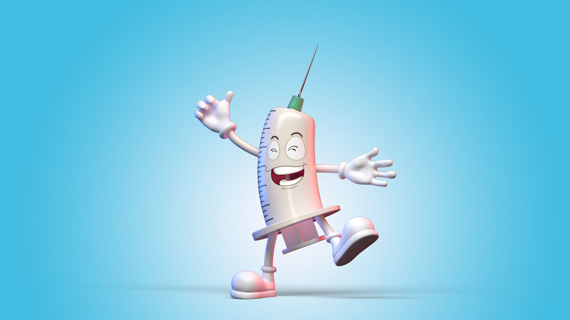 Syringe Man Character 3D model 3D model_2