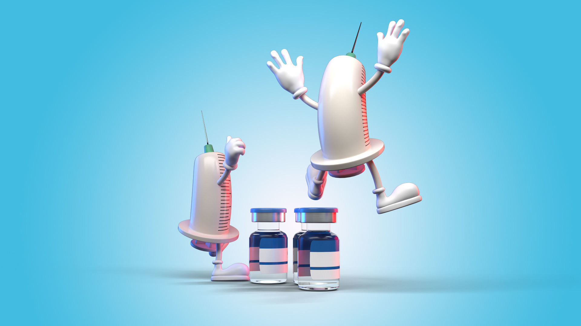 Syringe Man Character 3D model 3D model_8