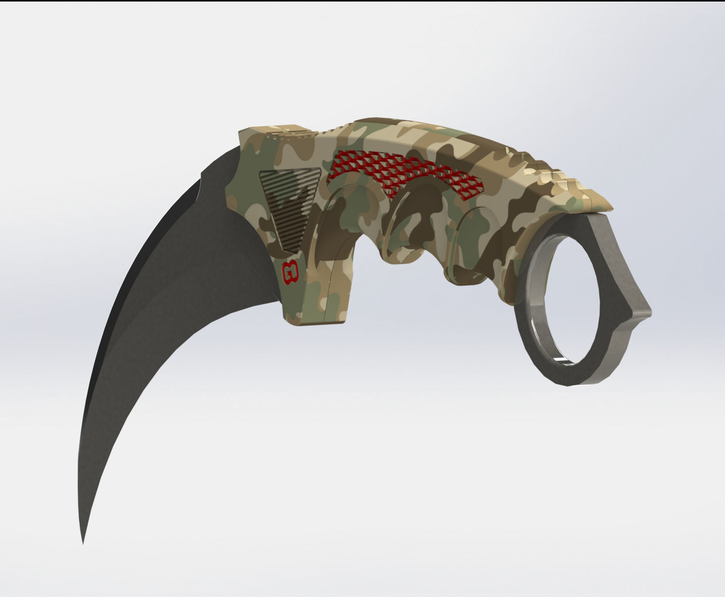 Military karambit 3D print model_1
