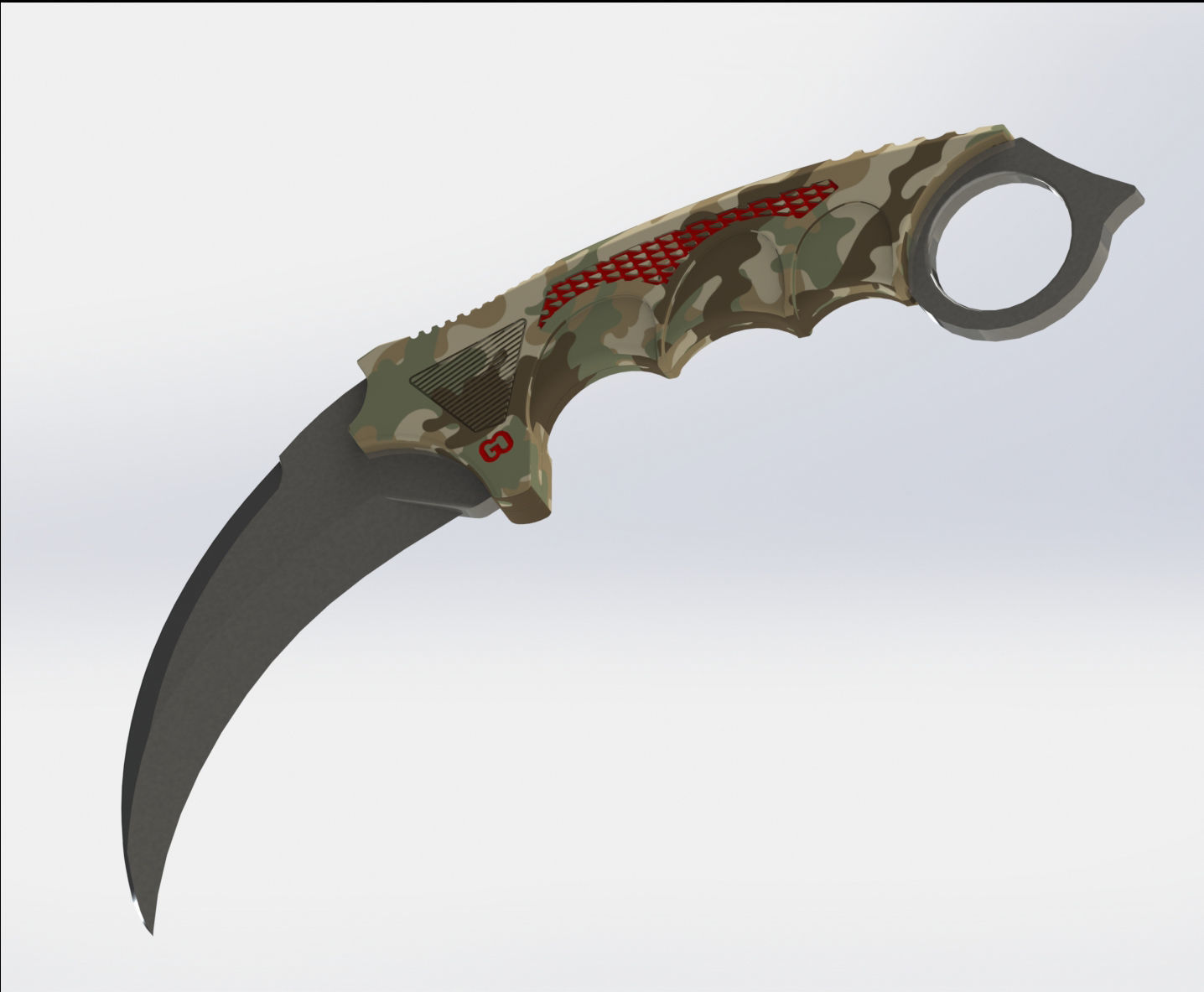 Military karambit 3D print model_2