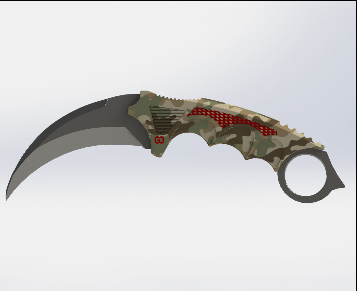 Military karambit 3D print model_4