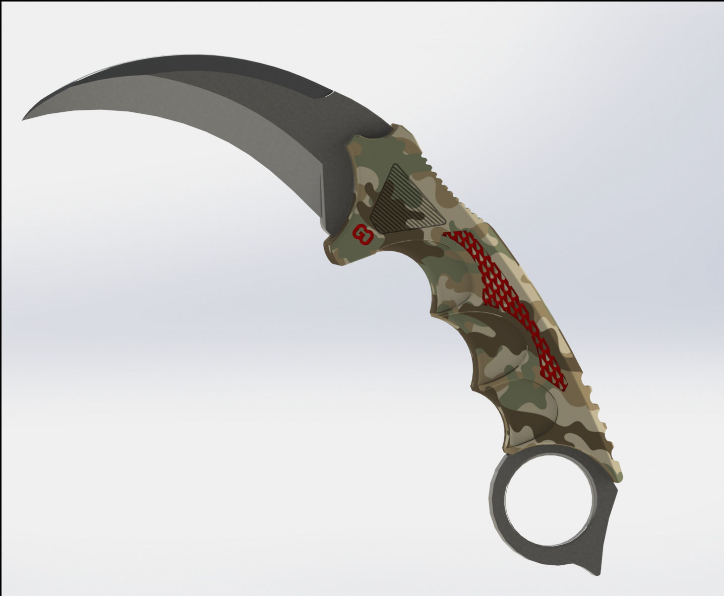 Military karambit 3D print model_3