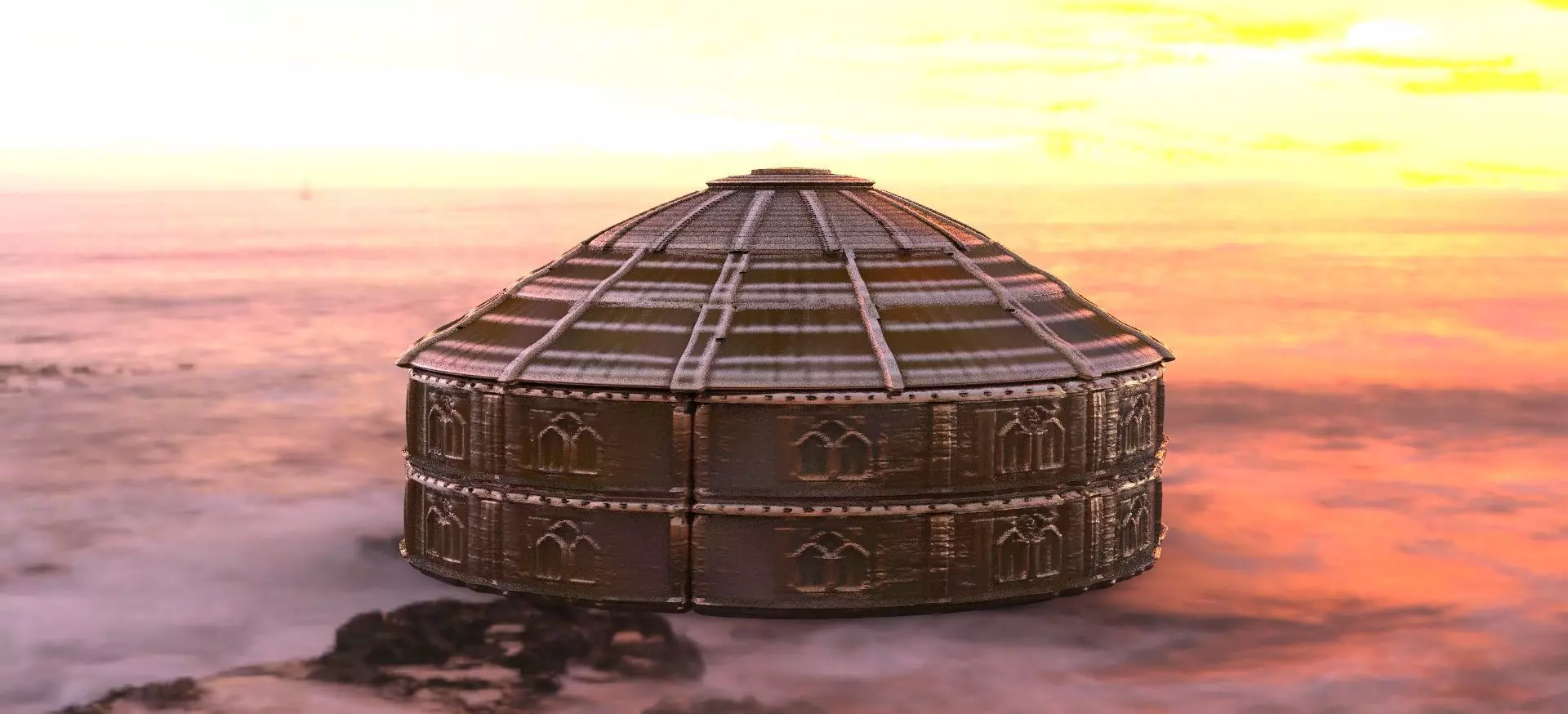 Dome Round Building structure 3D model