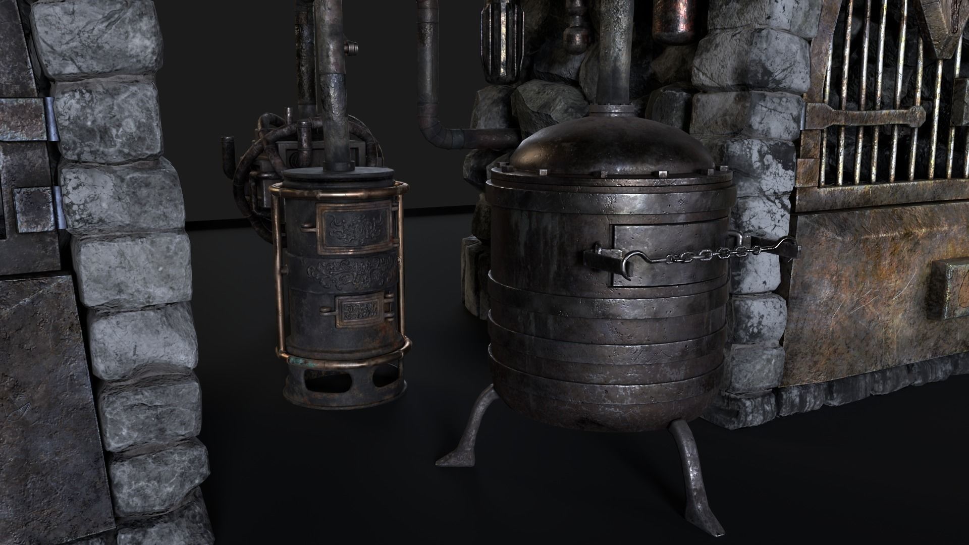 Medieval Alchemy Forge Low-poly 3D model_16