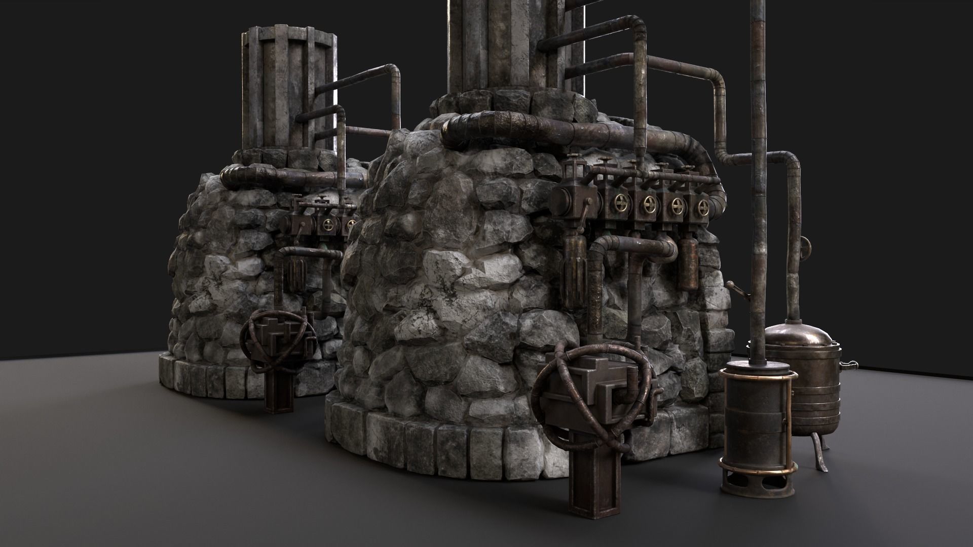 Medieval Alchemy Forge Low-poly 3D model_38