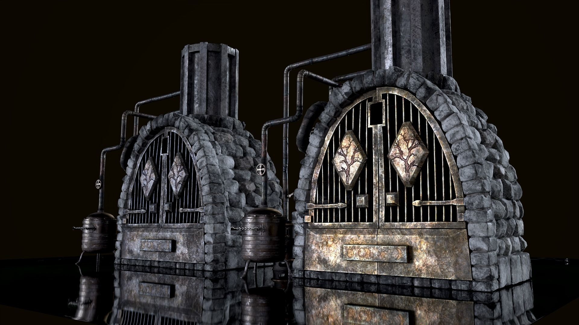 Medieval Alchemy Forge Low-poly 3D model_8