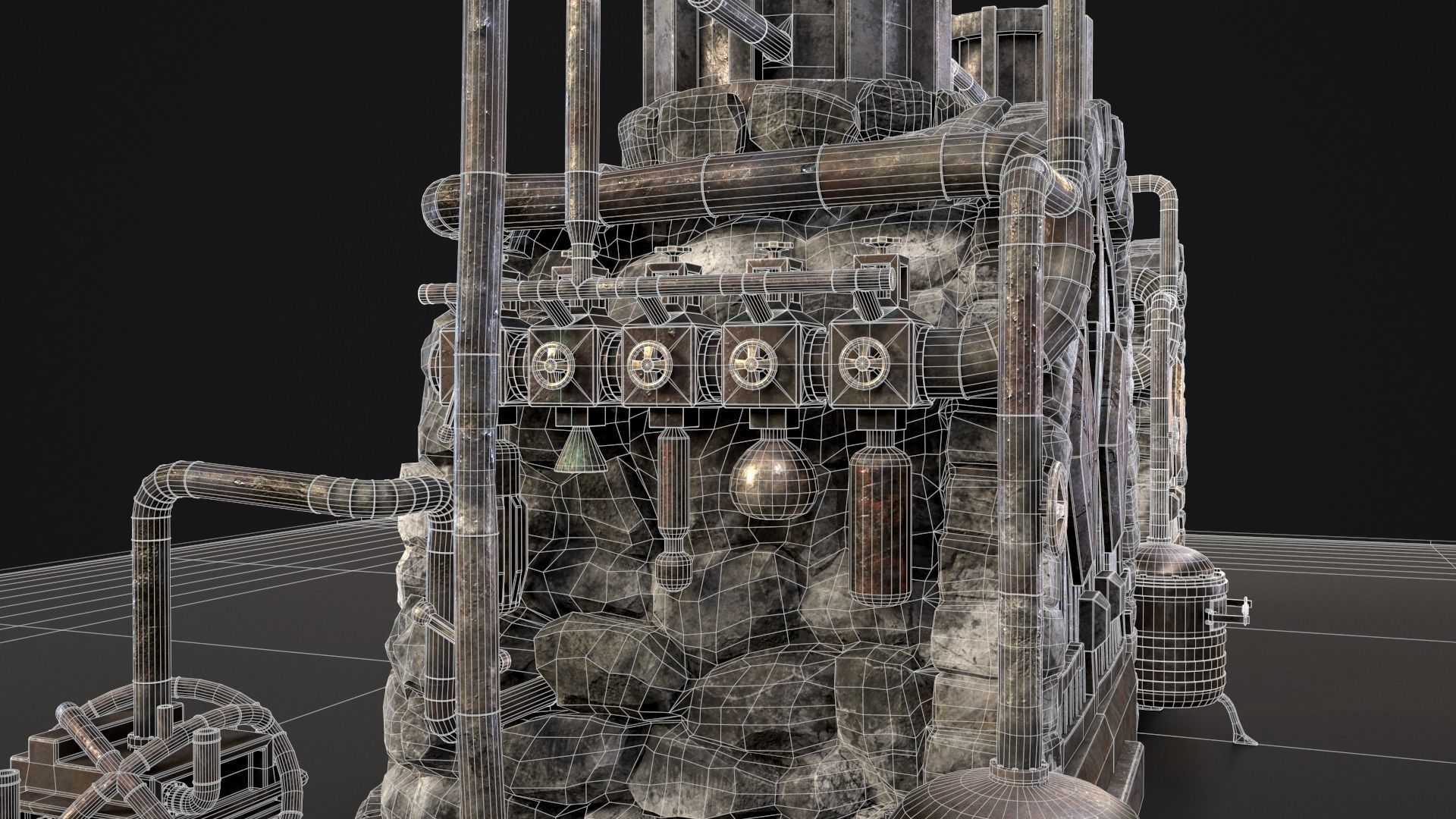 Medieval Alchemy Forge Low-poly 3D model_42