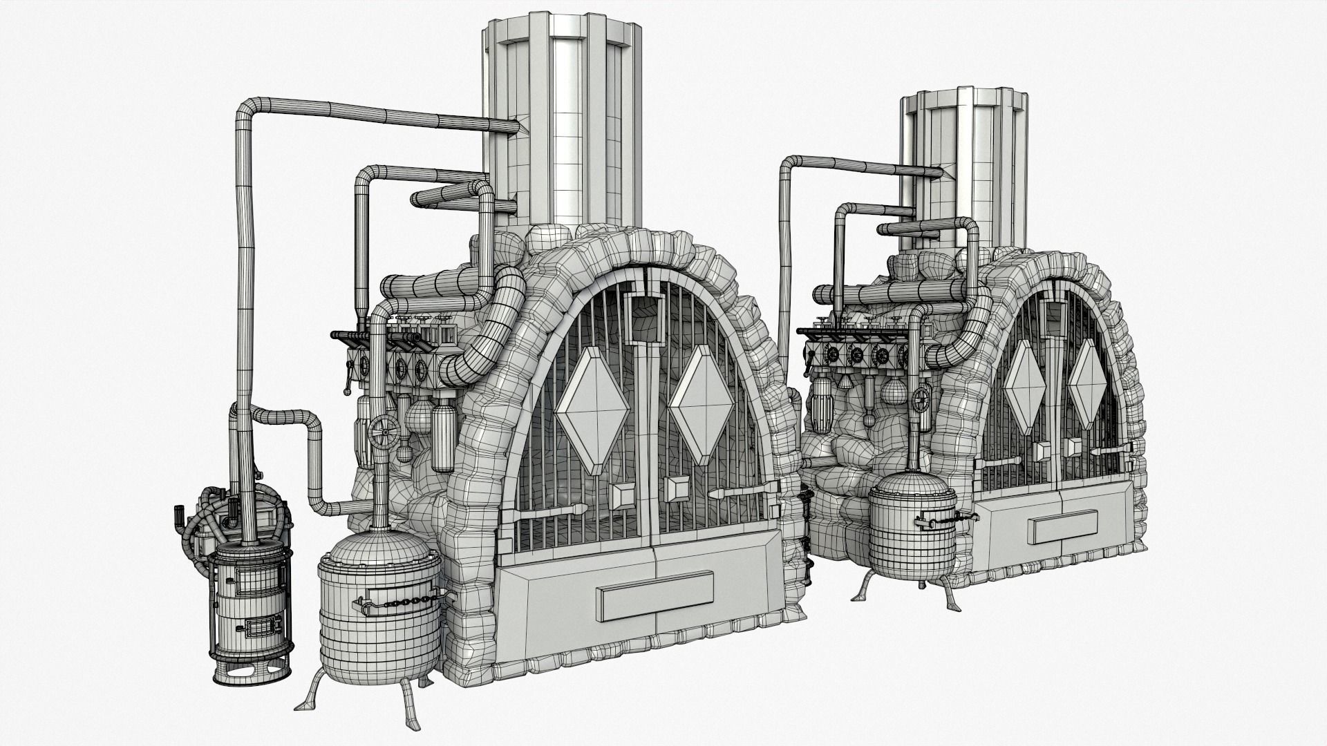 Medieval Alchemy Forge Low-poly 3D model_43
