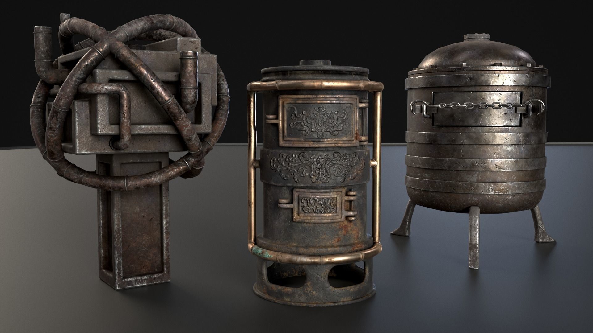 Medieval Alchemy Forge Low-poly 3D model_6