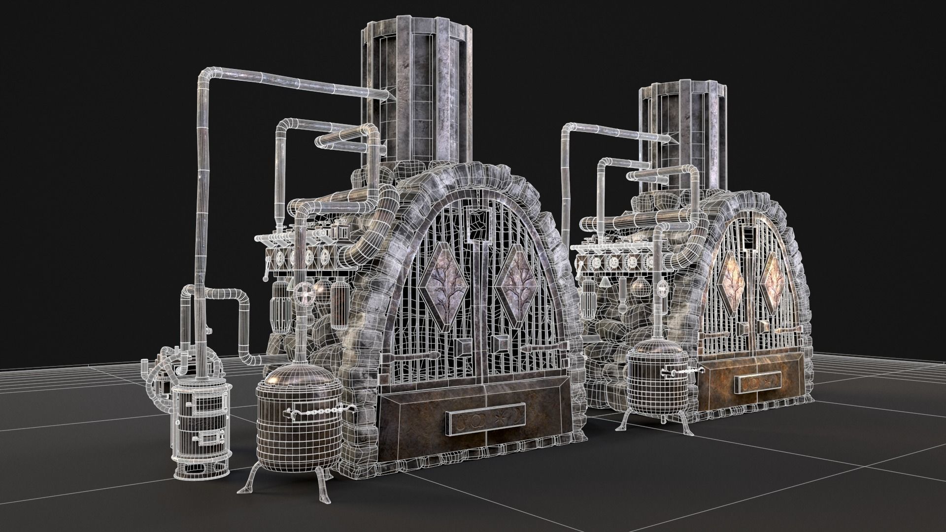 Medieval Alchemy Forge Low-poly 3D model_9