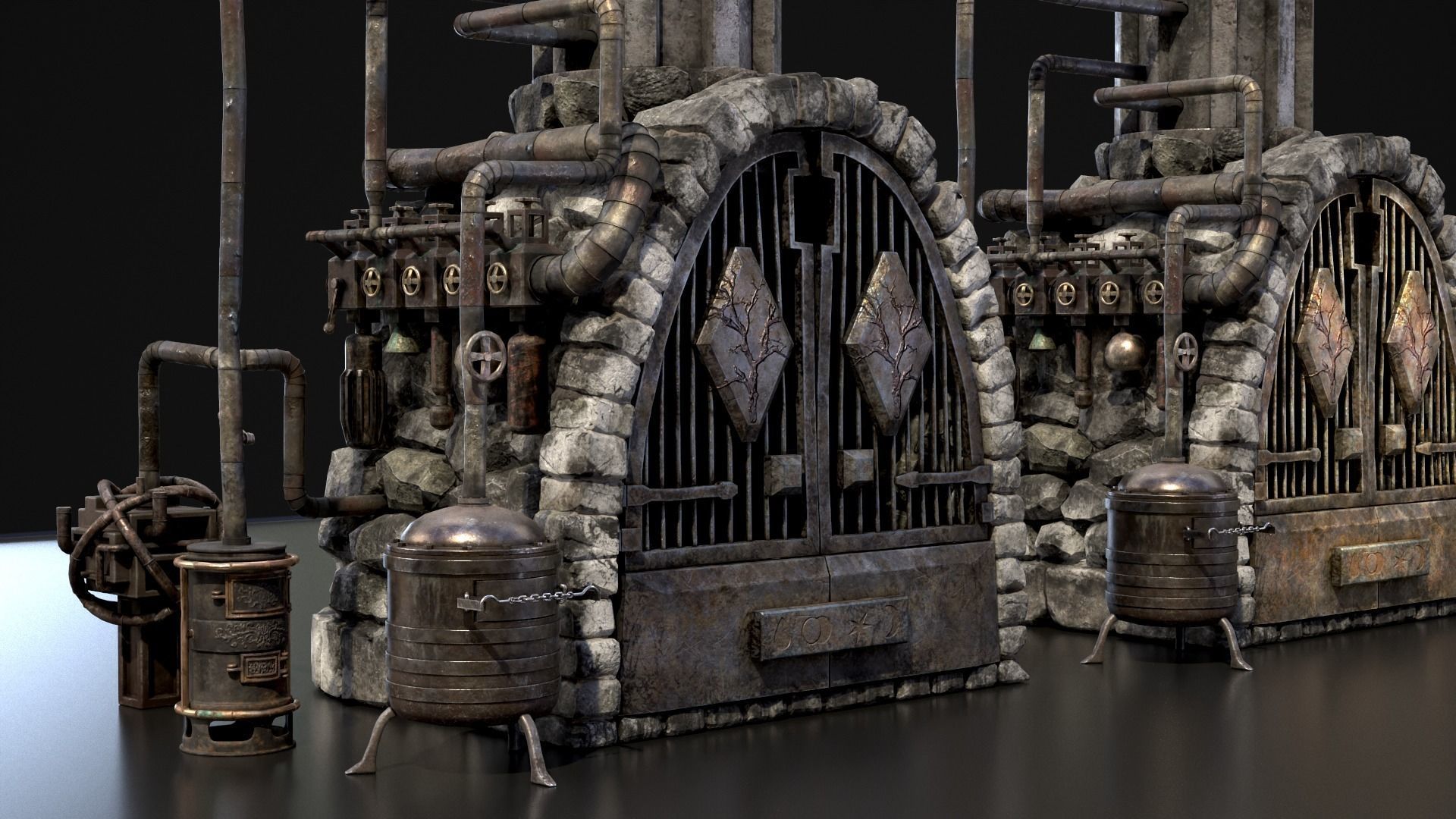 Medieval Alchemy Forge Low-poly 3D model_47