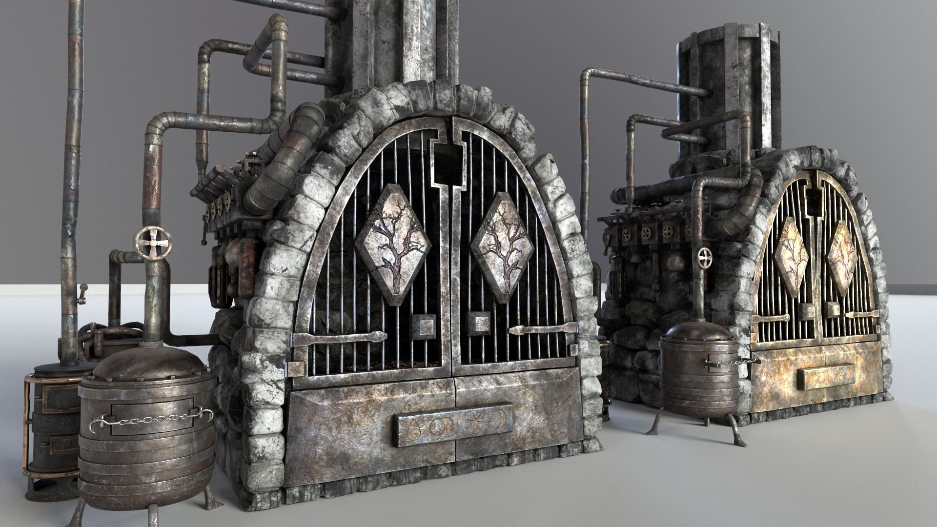 Medieval Alchemy Forge Low-poly 3D model_26