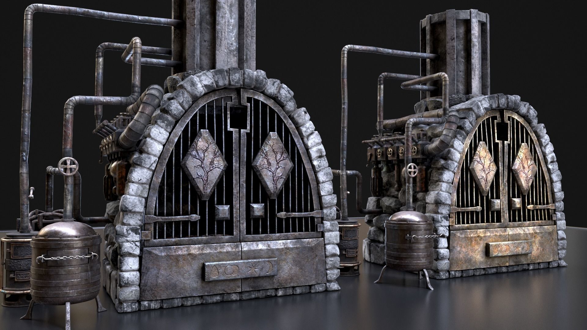 Medieval Alchemy Forge Low-poly 3D model_44
