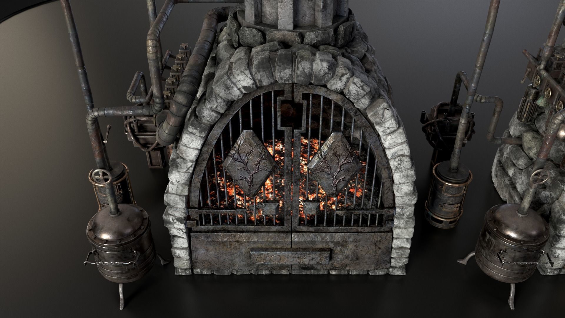 Medieval Alchemy Forge Low-poly 3D model_12
