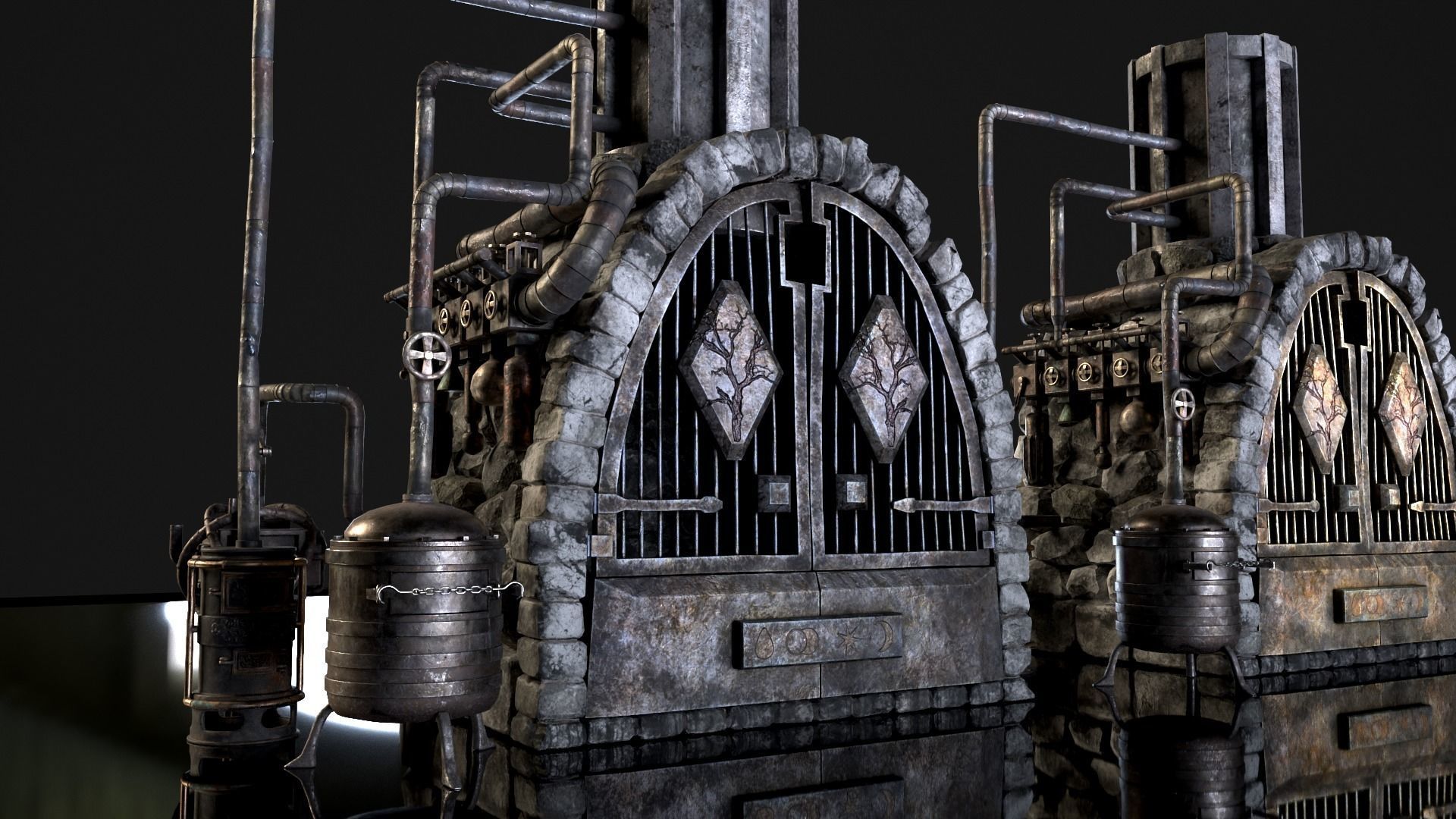 Medieval Alchemy Forge Low-poly 3D model_21