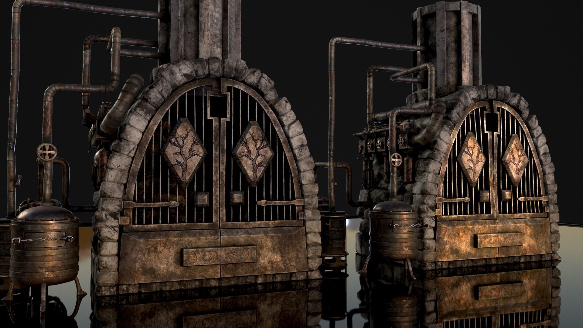 Medieval Alchemy Forge Low-poly 3D model_11