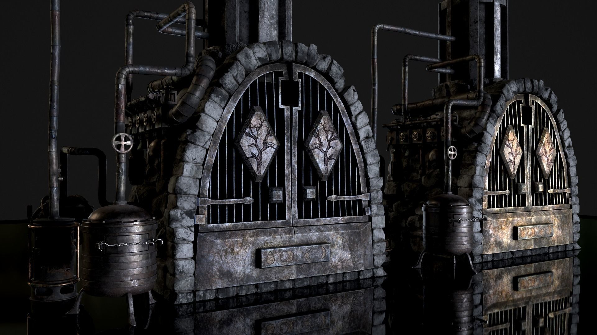 Medieval Alchemy Forge Low-poly 3D model_41