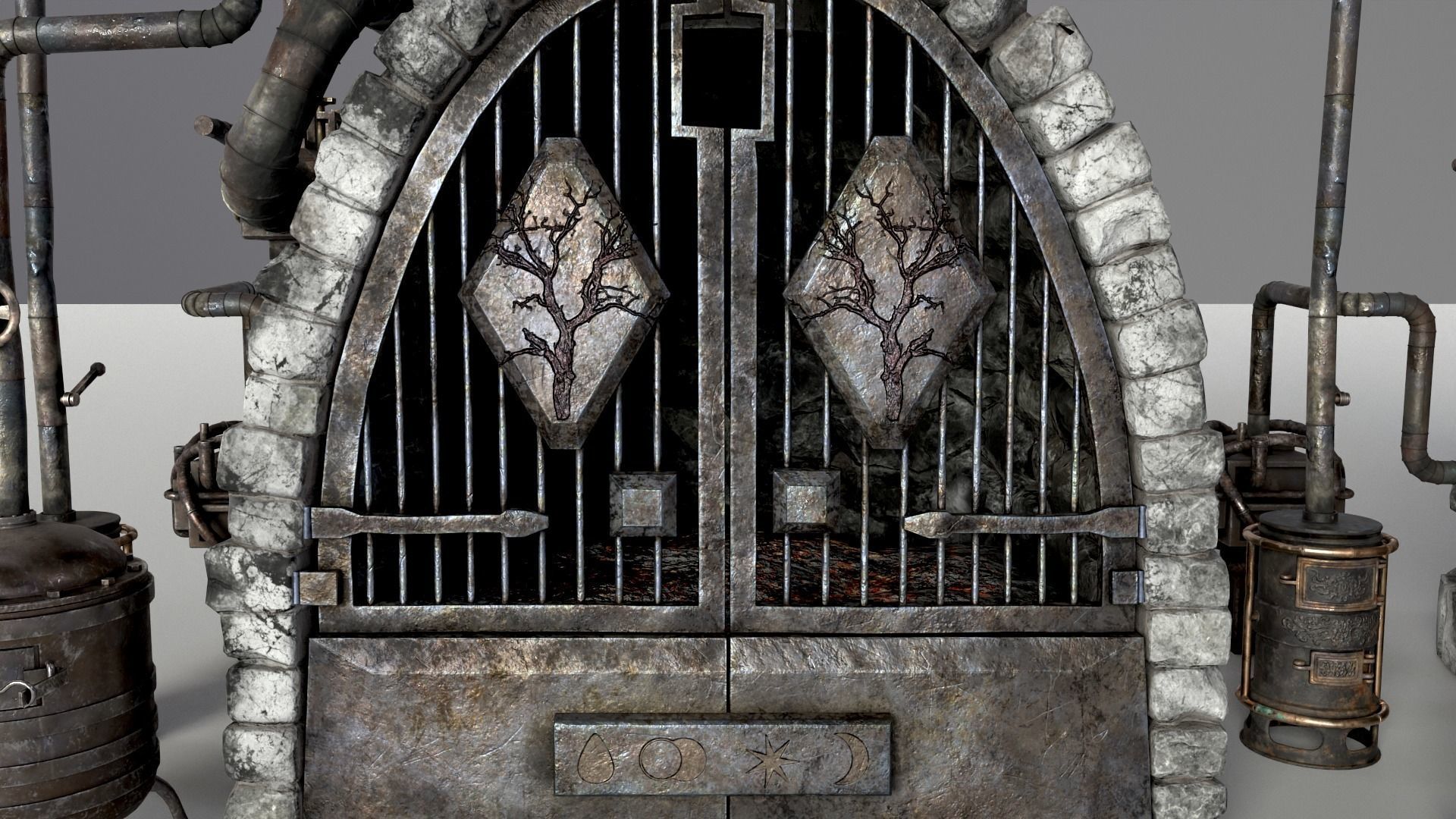 Medieval Alchemy Forge Low-poly 3D model_28