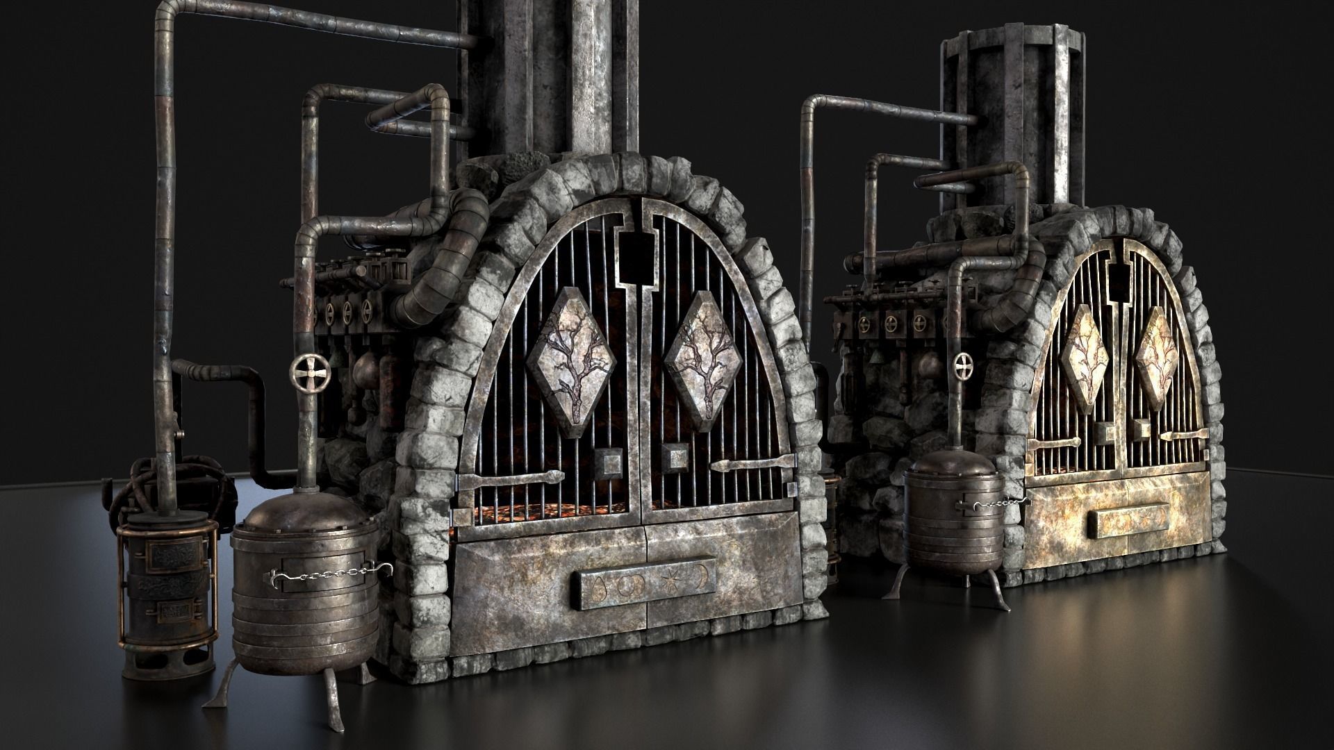 Medieval Alchemy Forge Low-poly 3D model_17