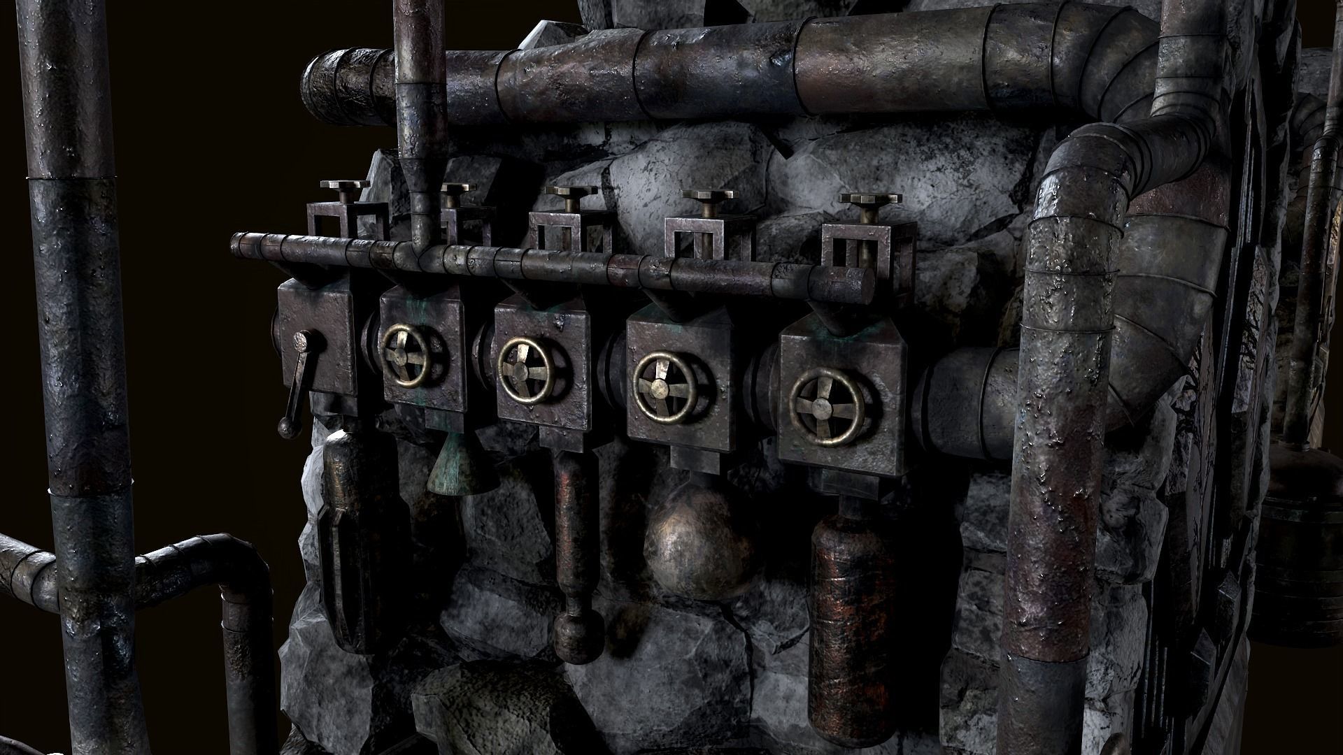 Medieval Alchemy Forge Low-poly 3D model_1