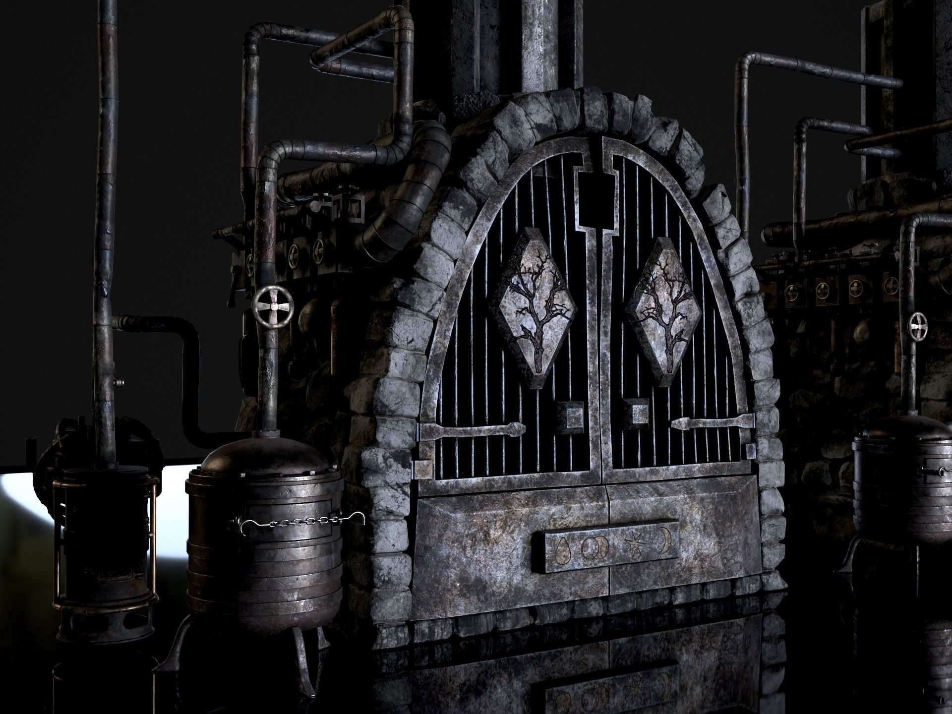 Medieval Alchemy Forge Low-poly 3D model_34