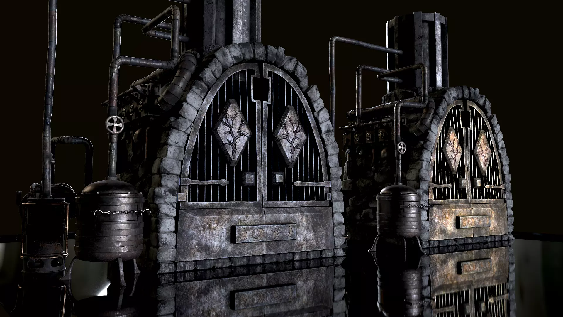 Medieval Alchemy Forge Low-poly 3D model_0