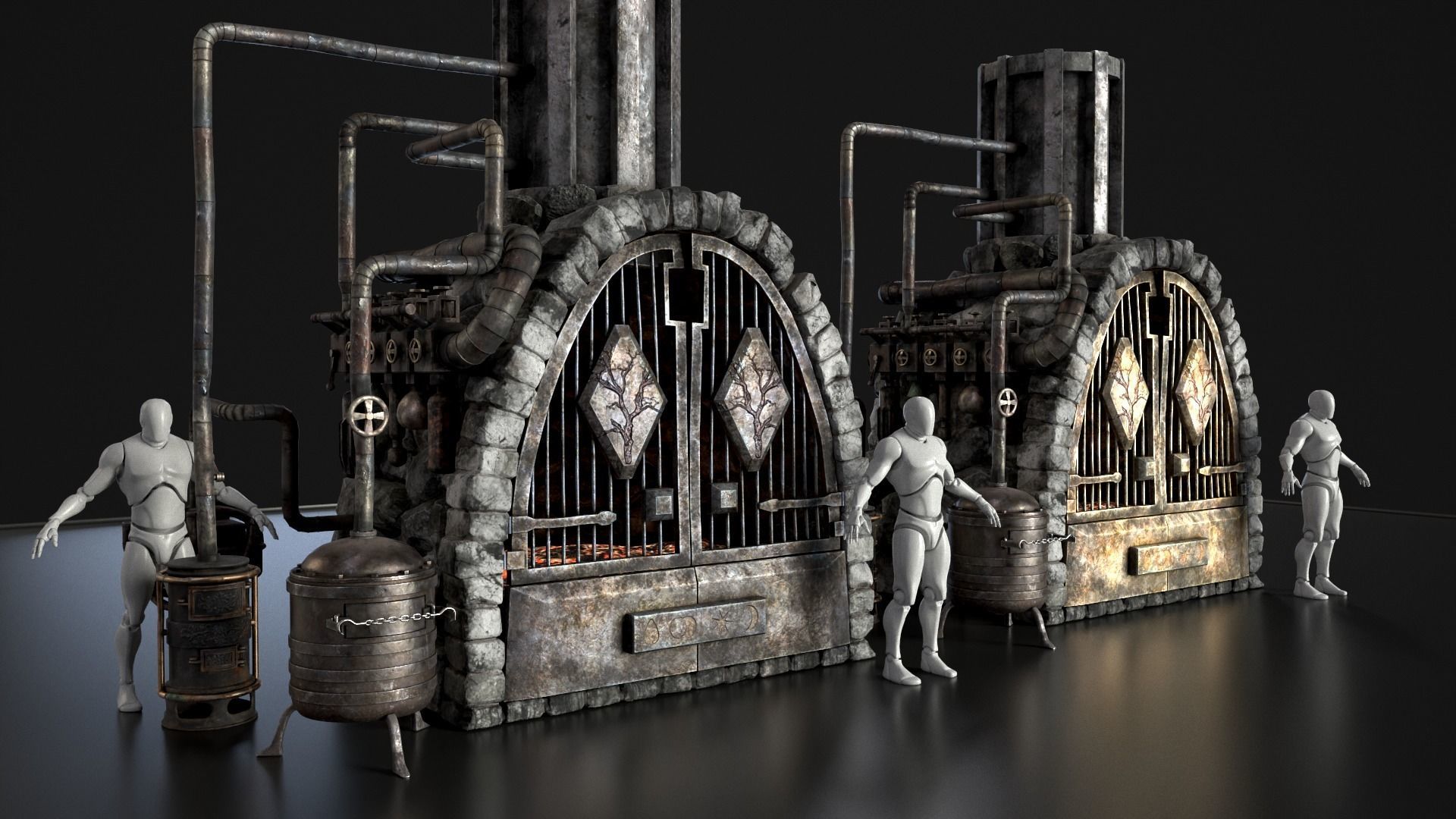 Medieval Alchemy Forge Low-poly 3D model_5