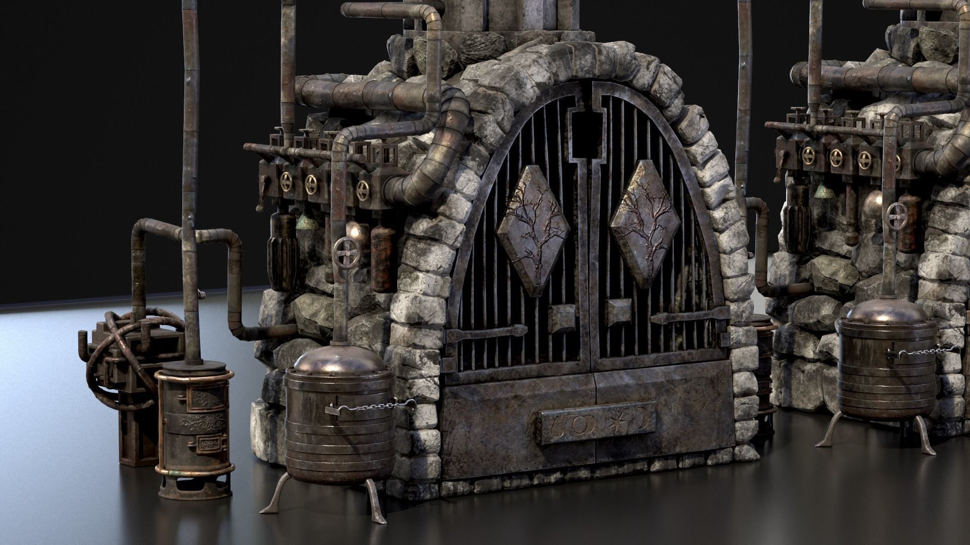 Medieval Alchemy Forge Low-poly 3D model_46