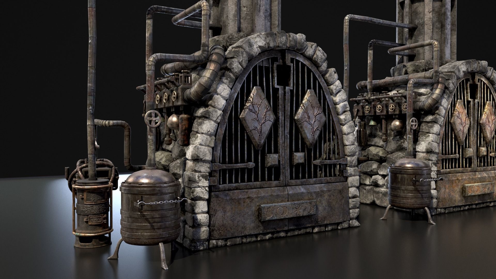 Medieval Alchemy Forge Low-poly 3D model_48