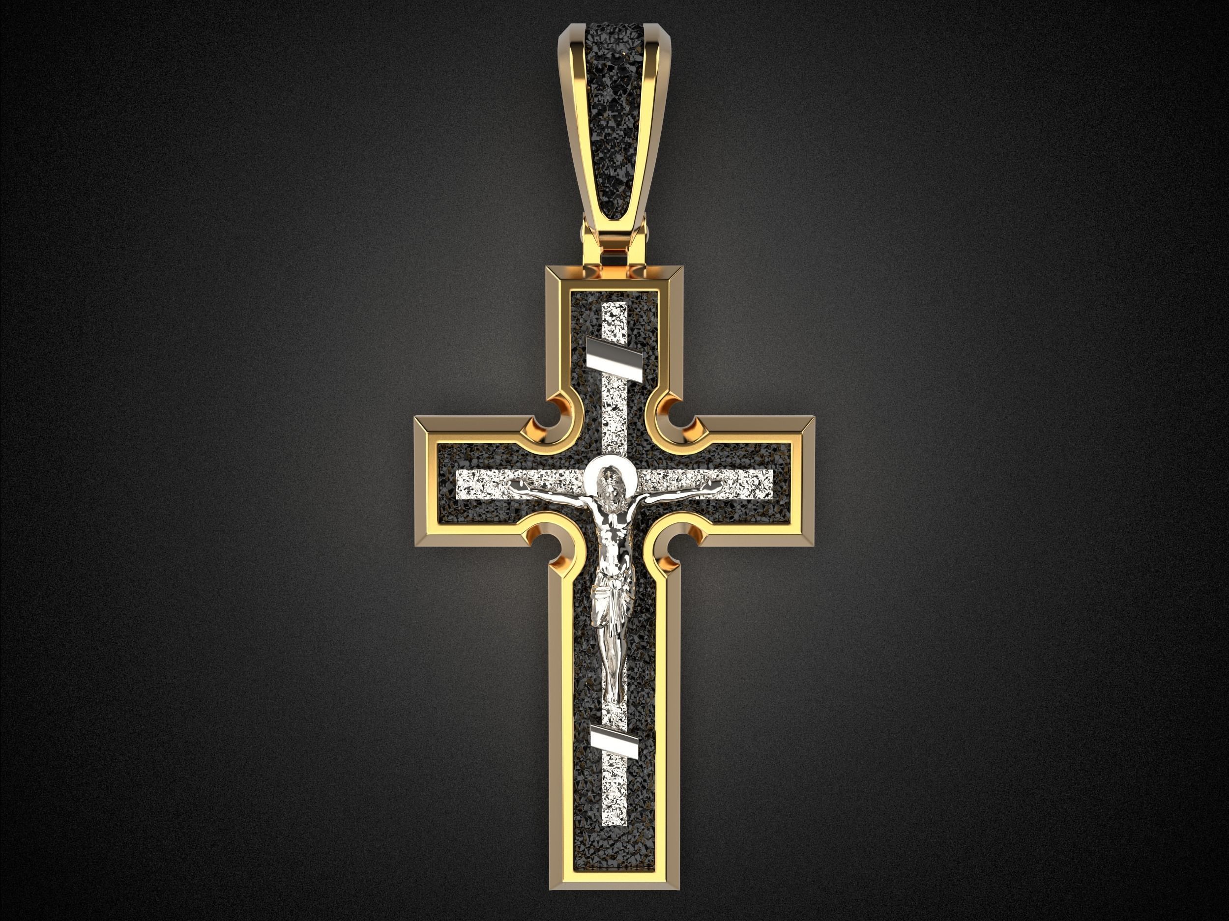 Men Holy Cross pendant P5 3D print model_10
