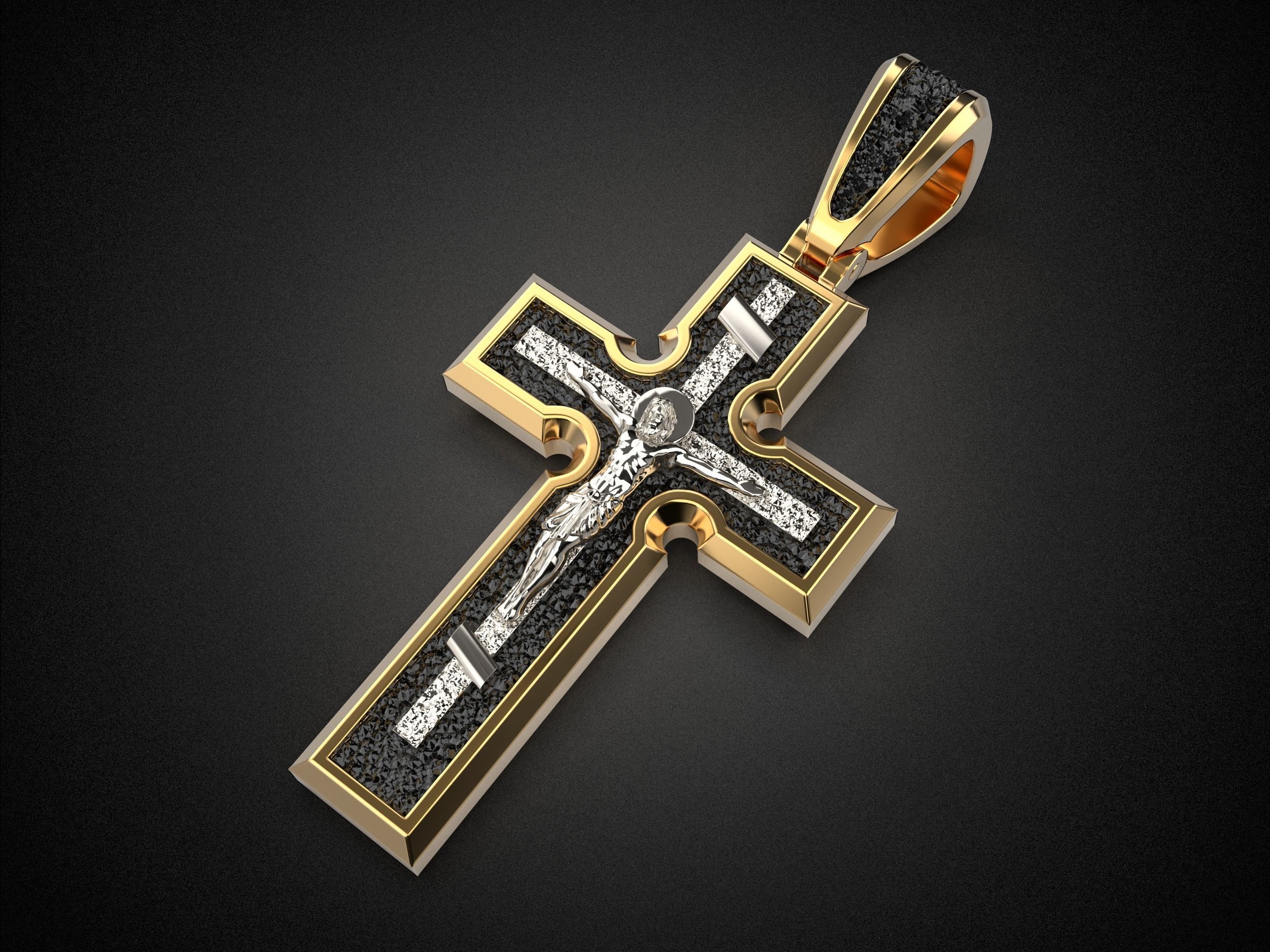 Men Holy Cross pendant P5 3D print model_4