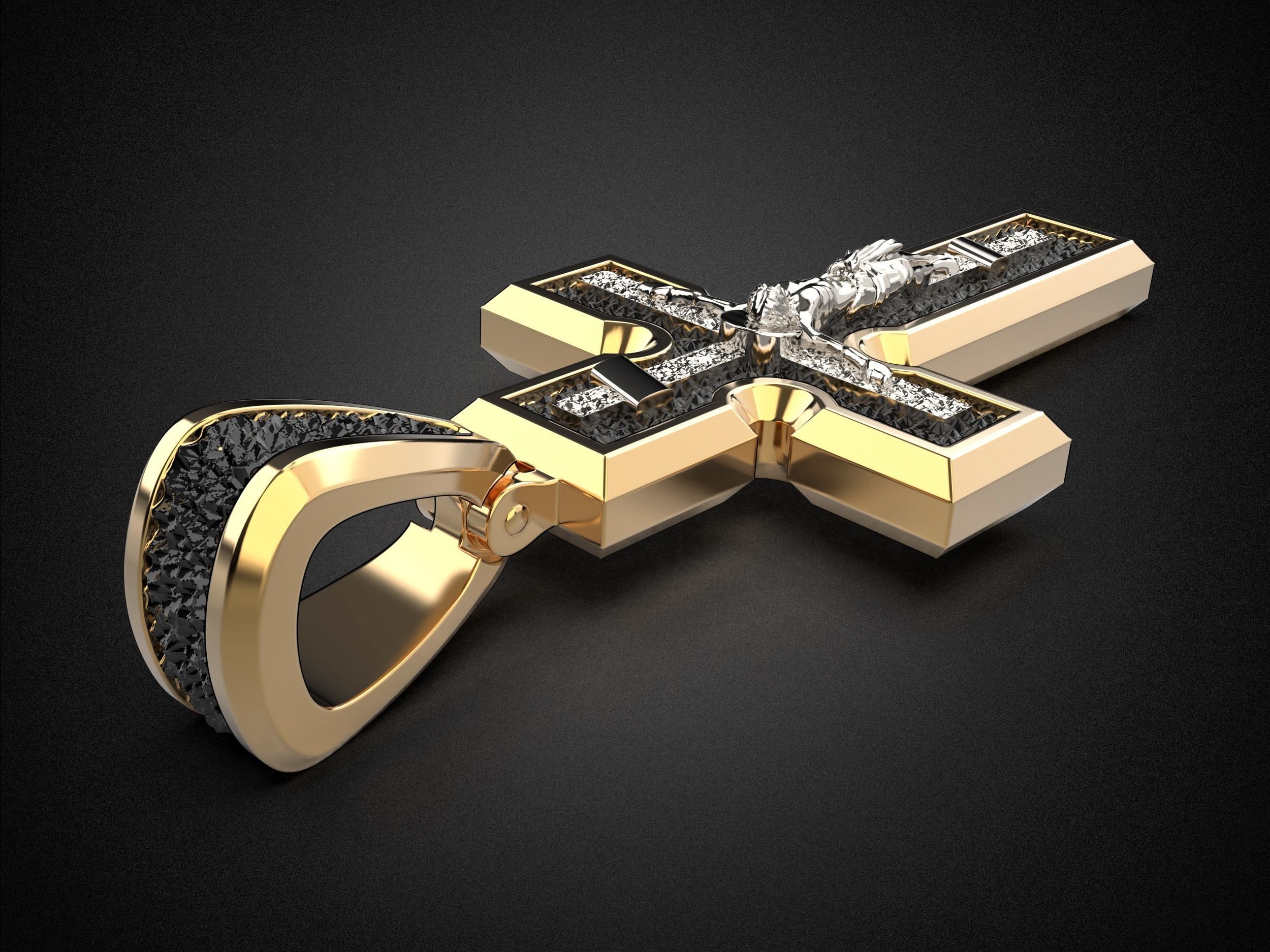 Men Holy Cross pendant P5 3D print model_7