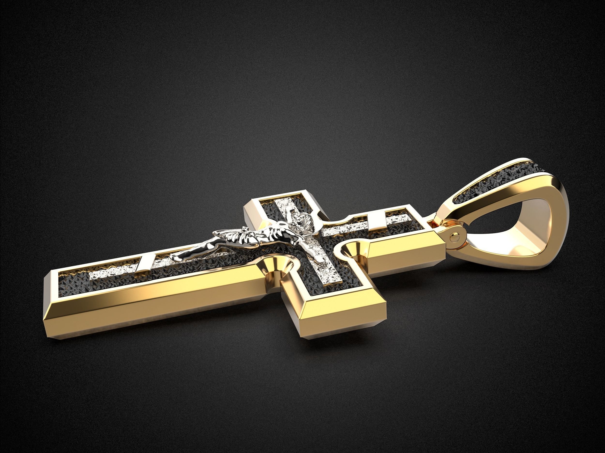 Men Holy Cross pendant P5 3D print model_5