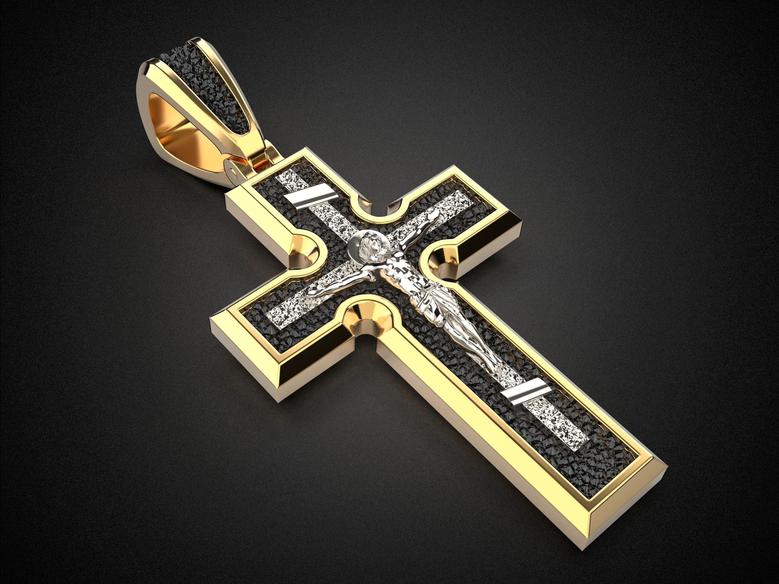 Men Holy Cross pendant P5 3D print model_8